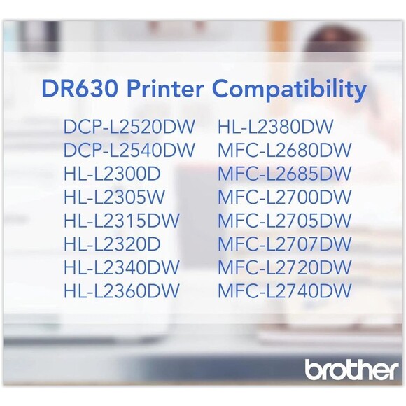 Genuine Brother DR630 Drum Unit High Yield for MFC-L2700DW, DCP-L2540DW NEW - Picture 4 of 10